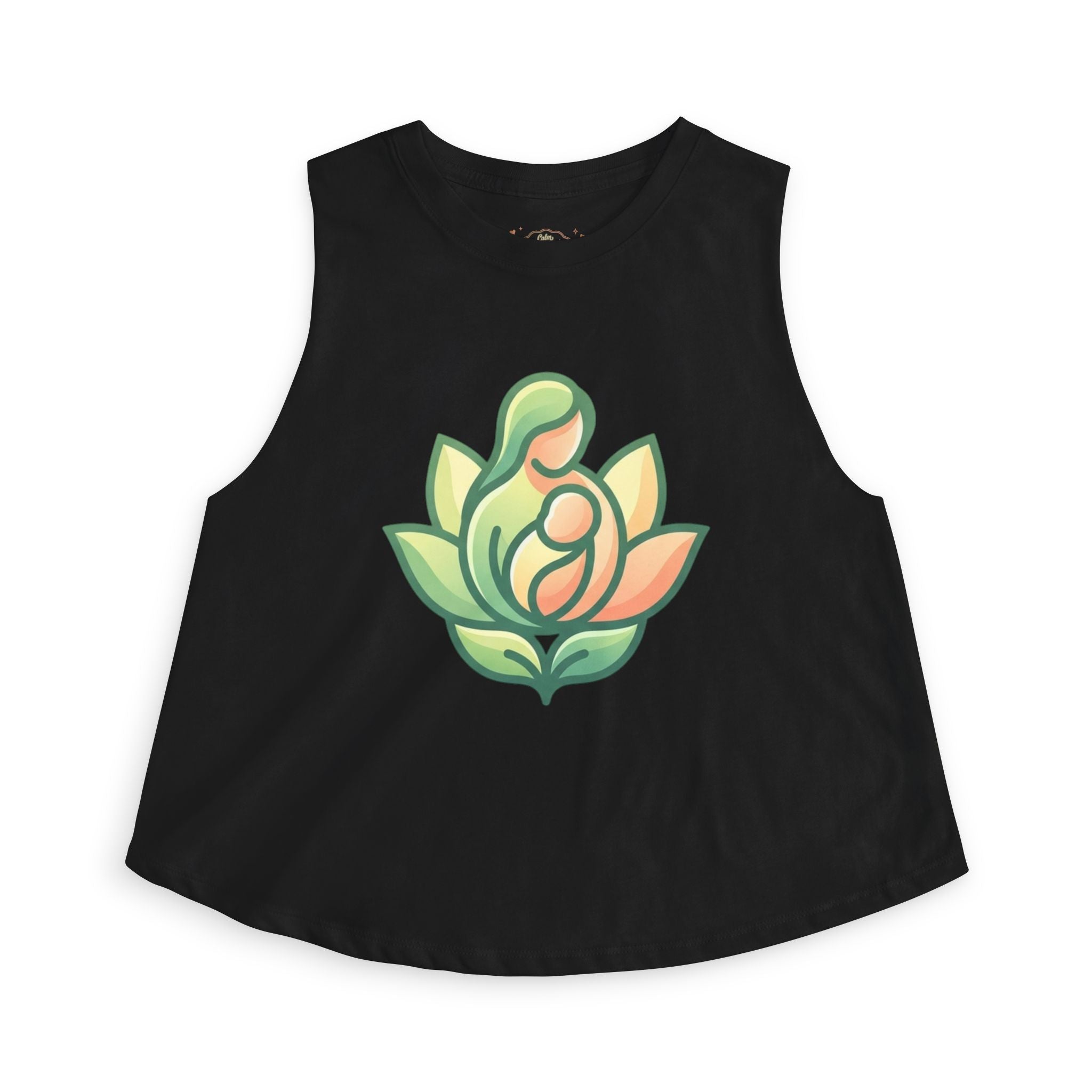 Lotus Motherhood Crop Top — Maternity Mama Graphic Tank