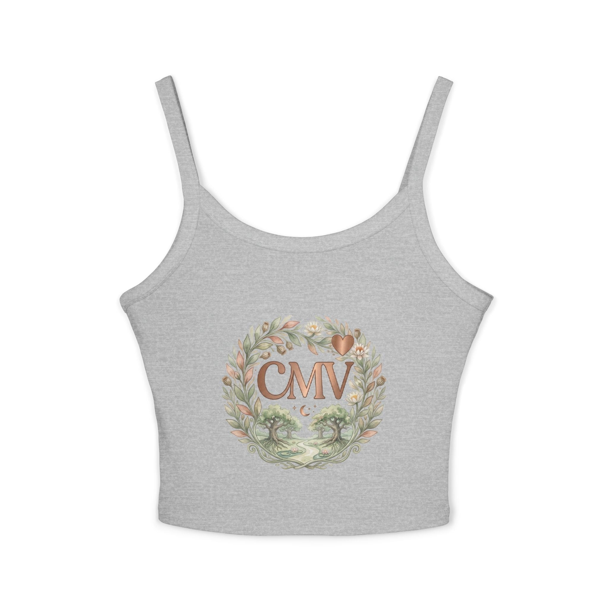 Floral Monogram Crop Tank Top — CMV Wreath Design