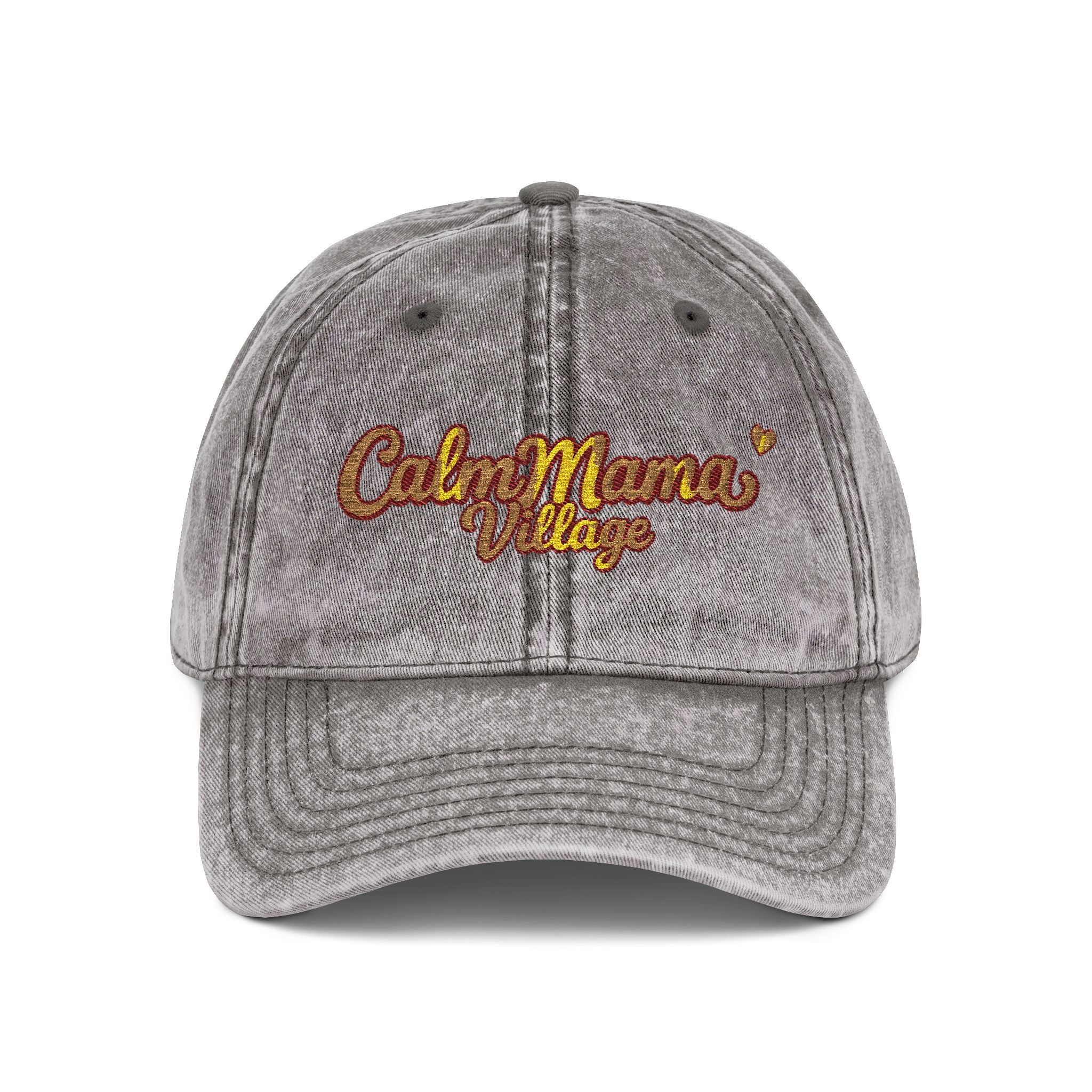 Vintage Embroidered Cap - "Calm Mama Vibes" Distressed Baseball Hat