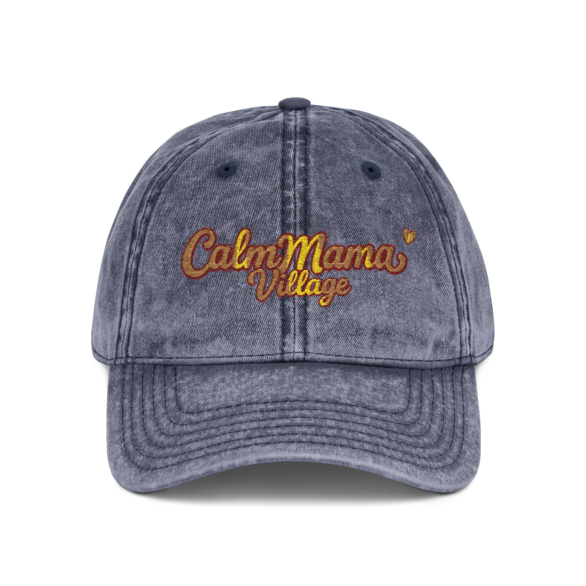 Vintage Embroidered Cap - "Calm Mama Vibes" Distressed Baseball Hat