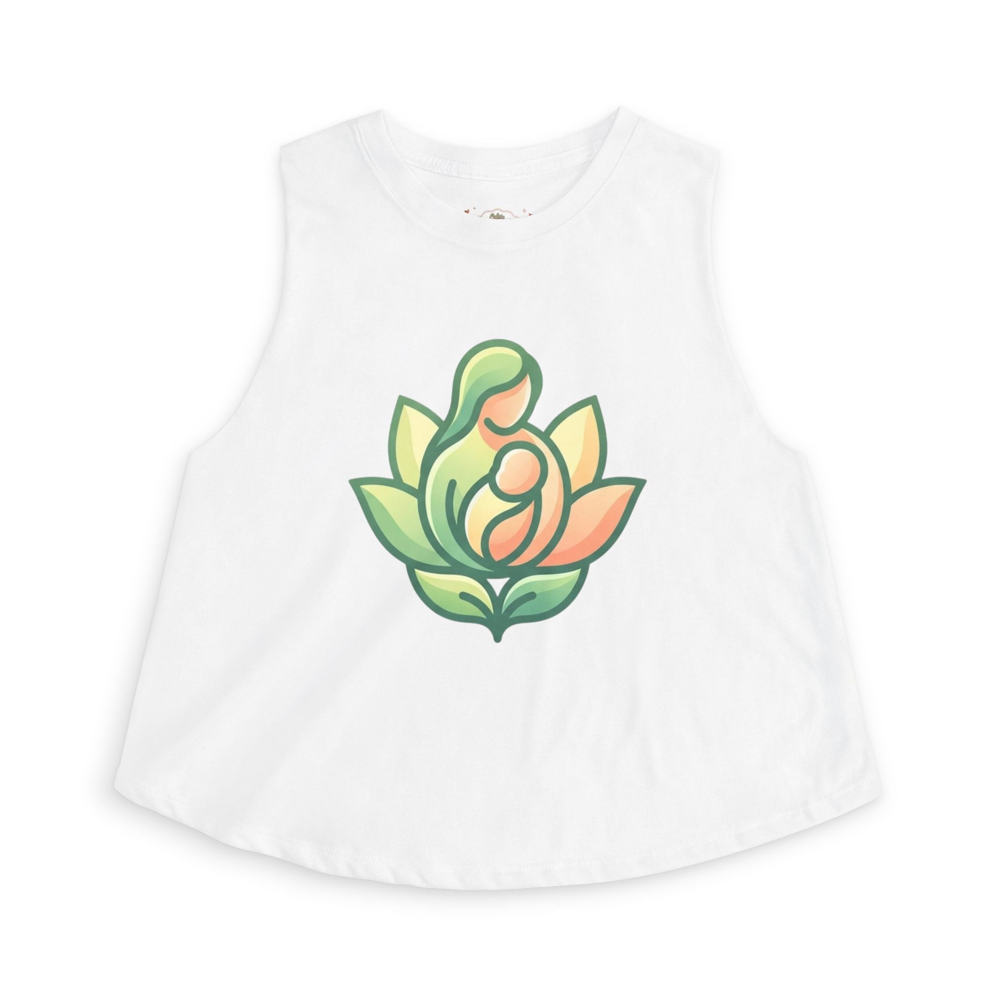 Lotus Motherhood Crop Top — Maternity Mama Graphic Tank