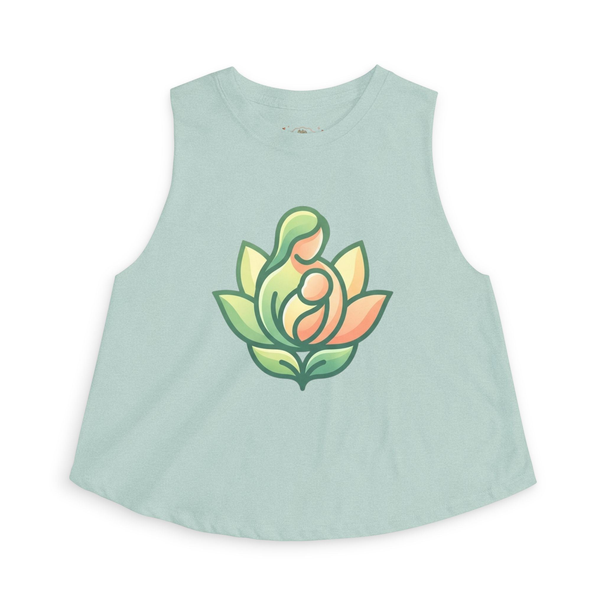 Lotus Motherhood Crop Top — Maternity Mama Graphic Tank