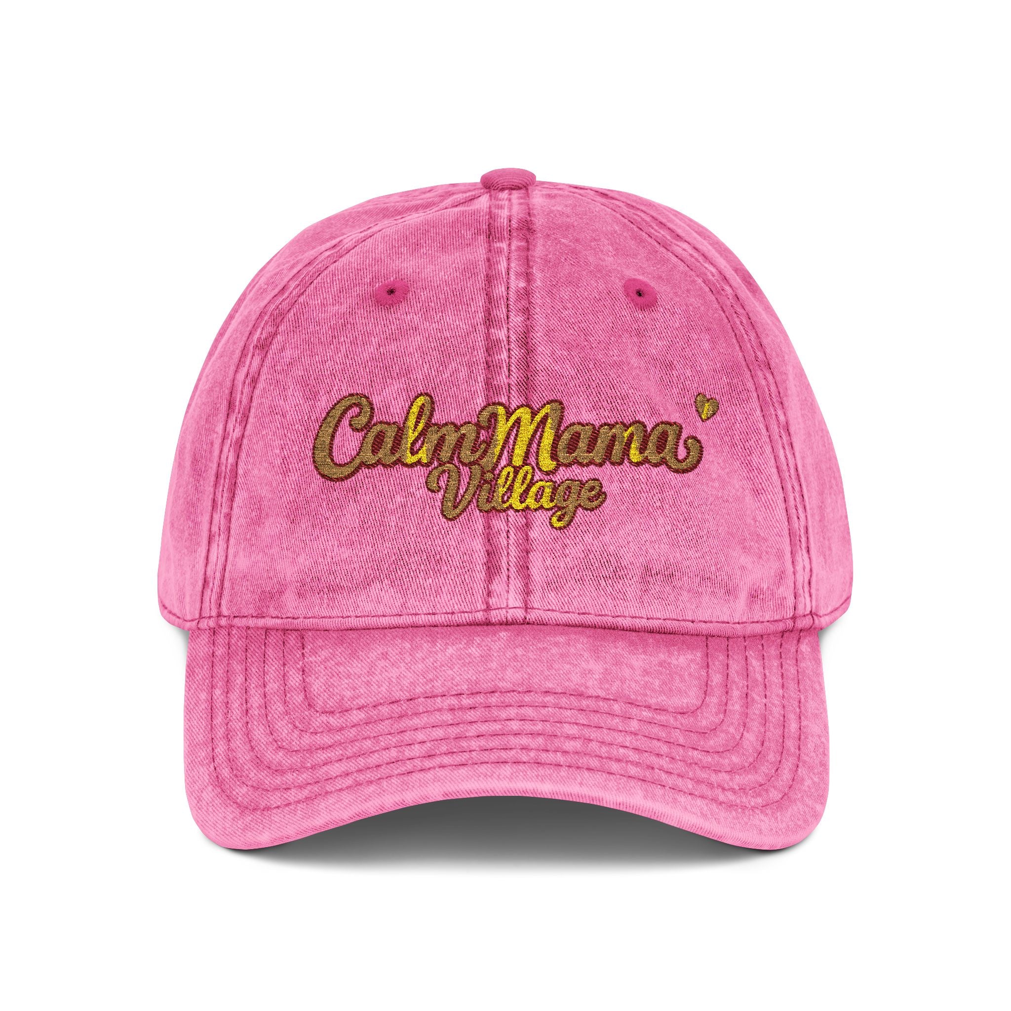 Vintage Embroidered Cap - "Calm Mama Vibes" Distressed Baseball Hat