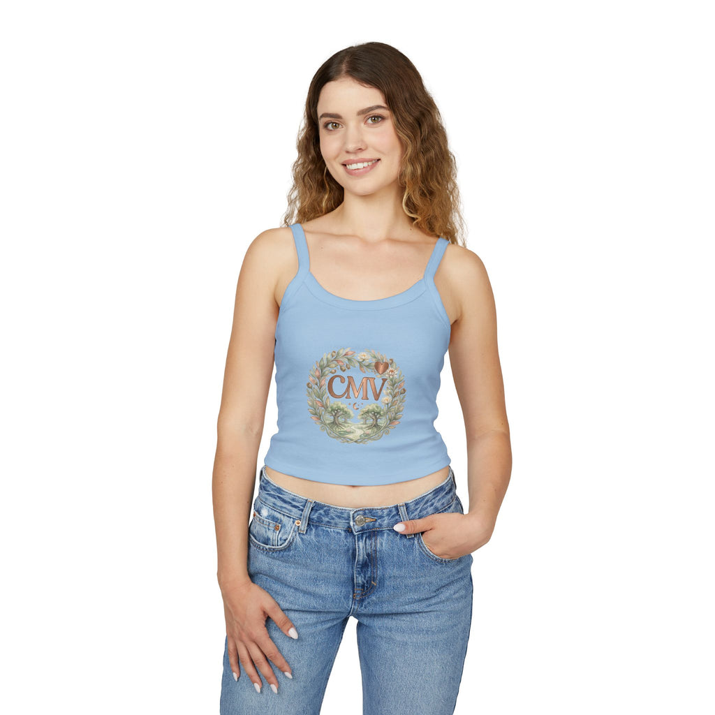 Floral Monogram Crop Tank Top — CMV Wreath Design