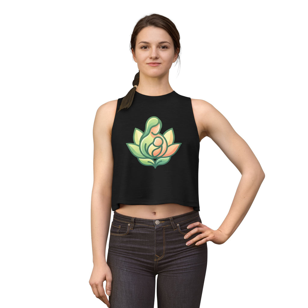 Lotus Motherhood Crop Top — Maternity Mama Graphic Tank