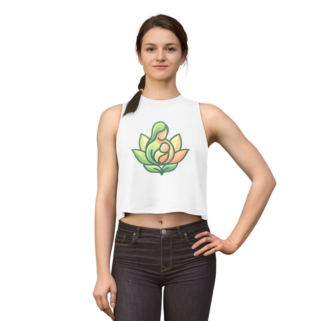 Lotus Motherhood Crop Top — Maternity Mama Graphic Tank