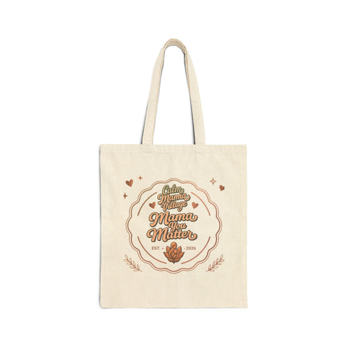 Mama Matters Floral Tote — 'Mama Matters' Cotton Canvas Tote Bag