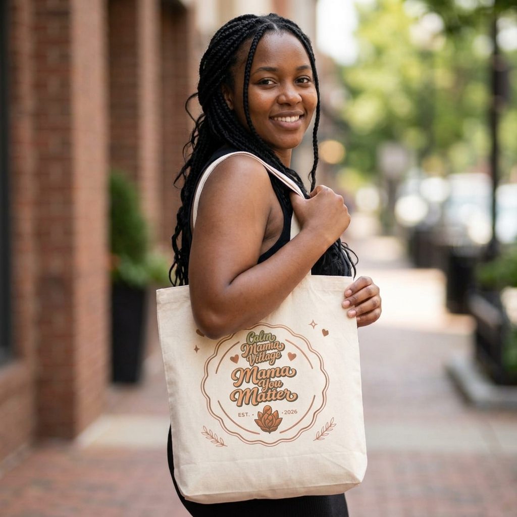 Mama Matters Floral Tote — 'Mama Matters' Cotton Canvas Tote Bag