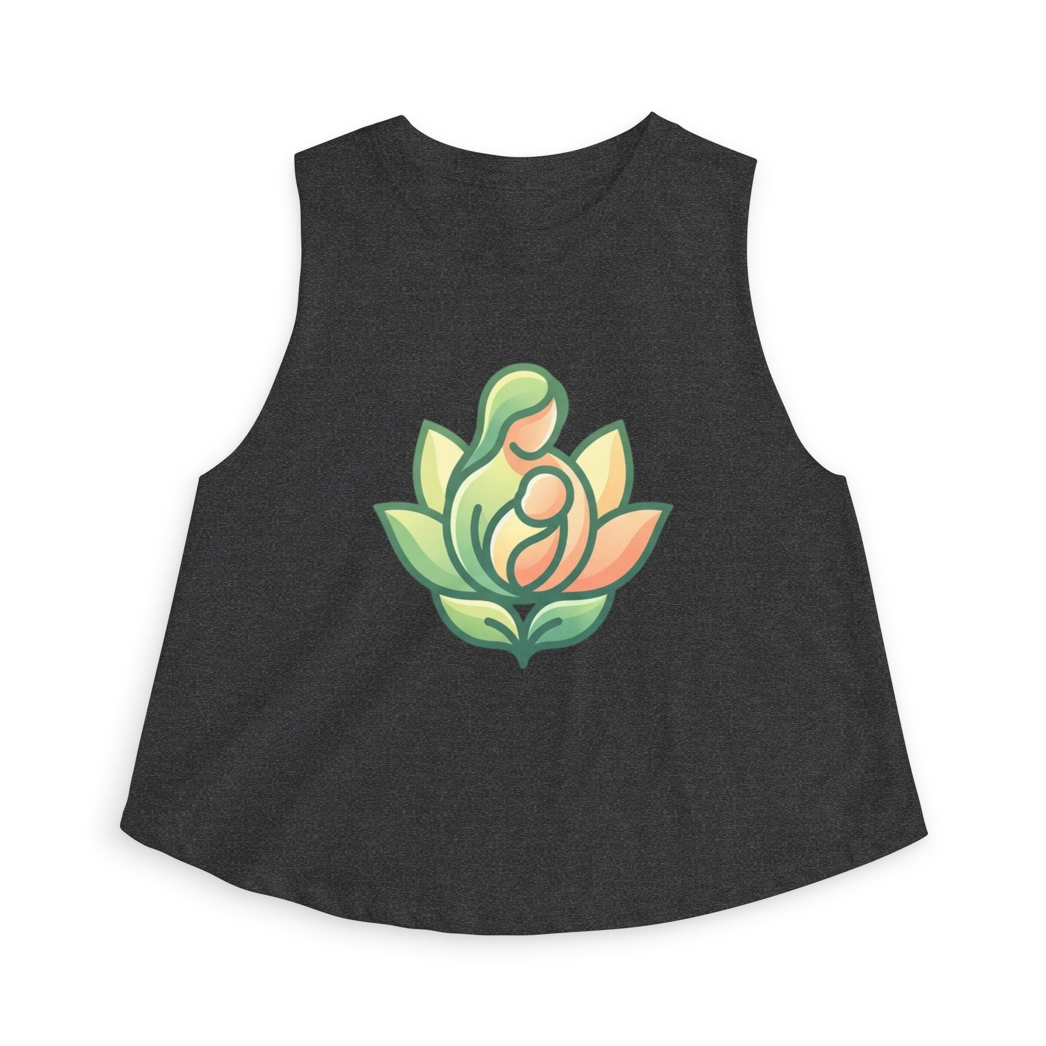 Motherhood Lotus Crop Top — Mom & Baby Floral Graphic