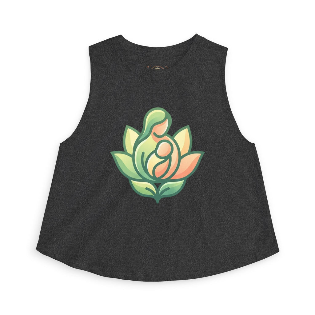 Lotus Motherhood Crop Top — Maternity Mama Graphic Tank