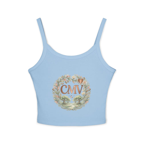 Floral Monogram Crop Tank Top — CMV Wreath Design