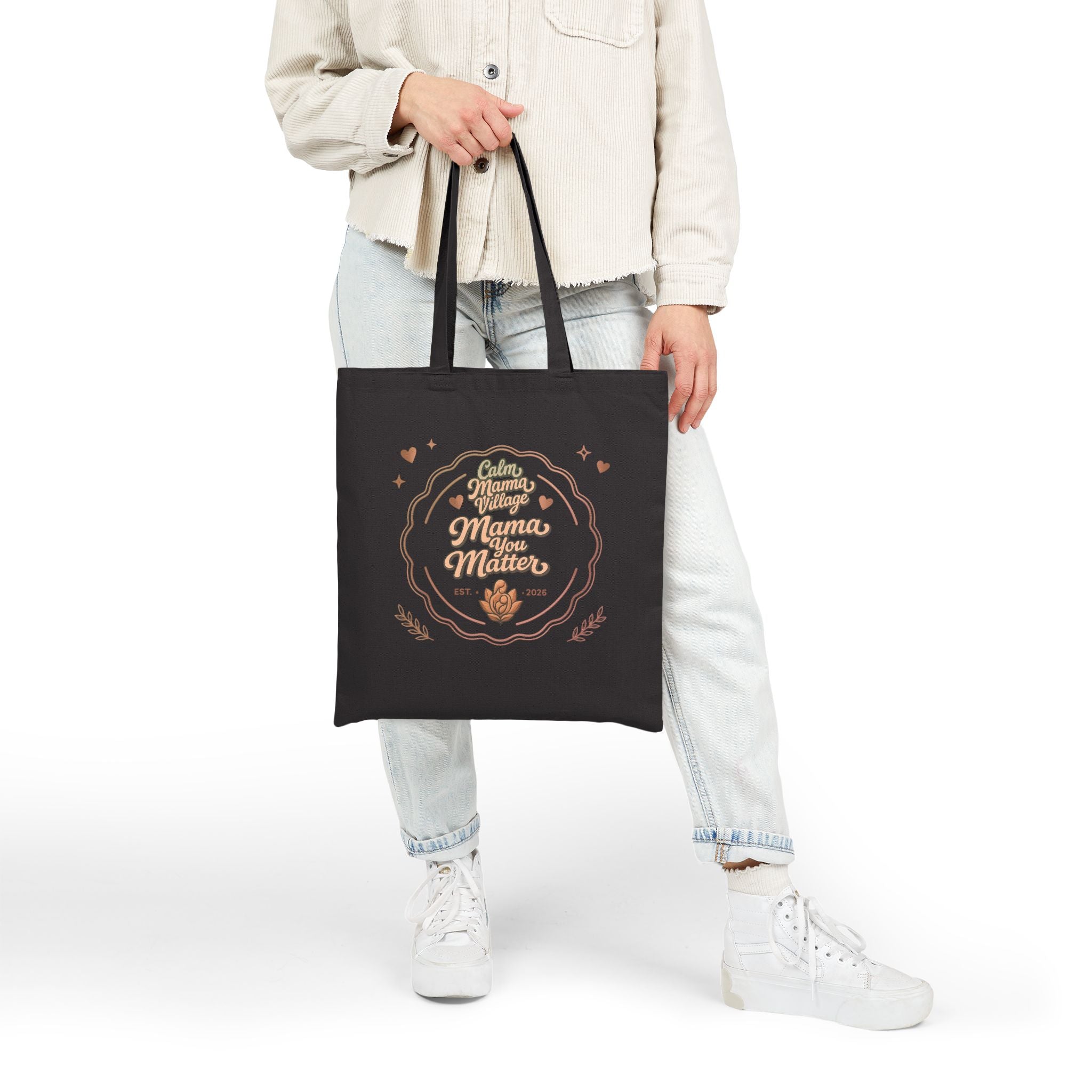 Mama Matters Cotton Tote Bag — 'Being a Mom Matters' Floral Mother's Day Gift