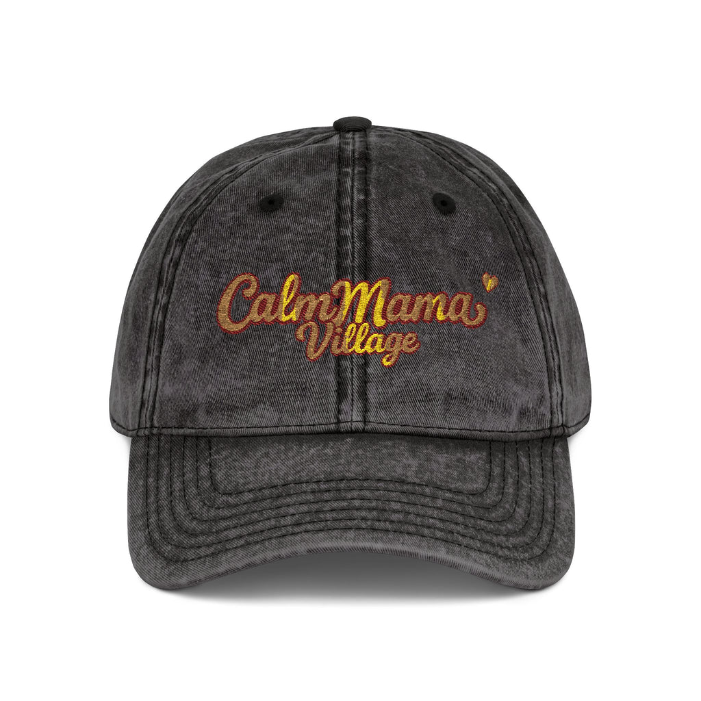 Vintage Embroidered Cap - "Calm Mama Vibes" Distressed Baseball Hat