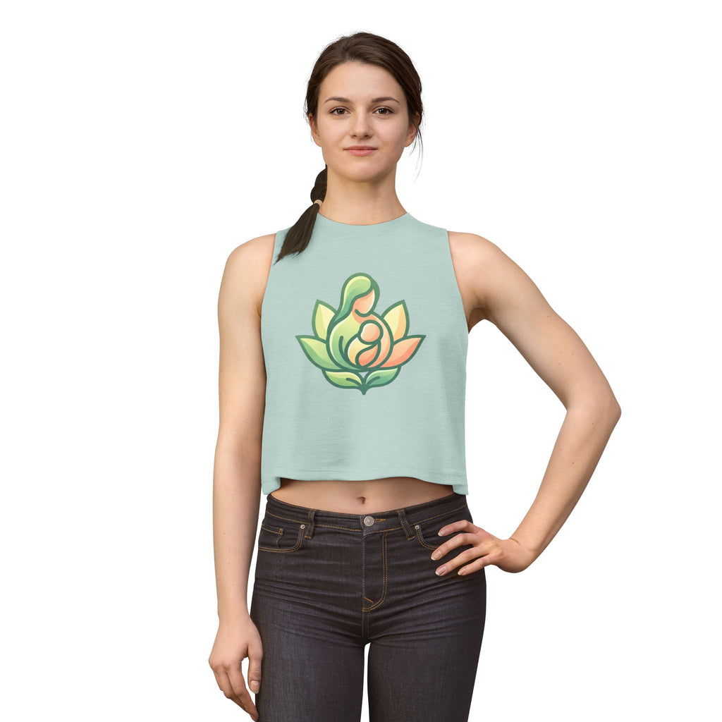 Lotus Motherhood Crop Top — Maternity Mama Graphic Tank