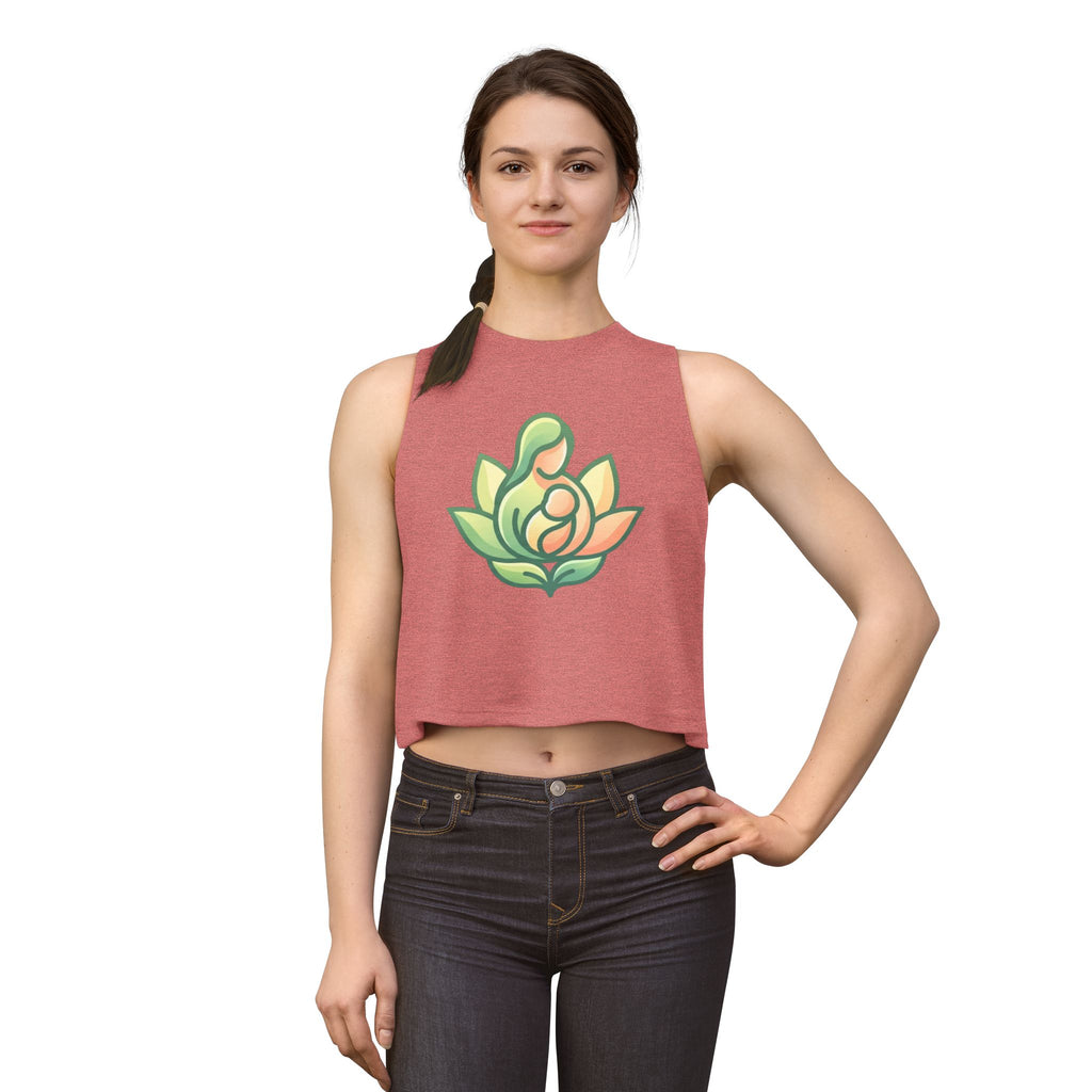 Lotus Motherhood Crop Top — Maternity Mama Graphic Tank